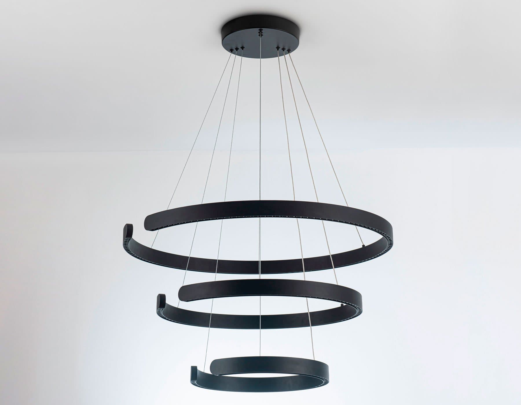 Ambrella Светильник подвесной светодиодный FL5888/3 BK черный 90W 3000K/4200K/6400K D800/600/400*1200 (без ПДУ) — миниатюра 6