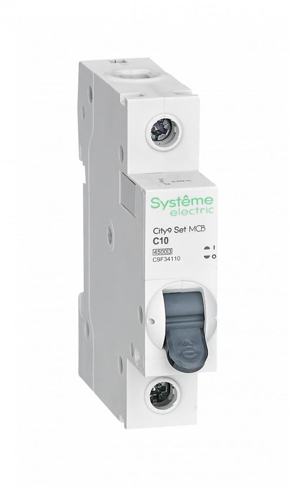 Systeme Electric City9 Set Автоматический выключатель (АВ) С 10А 1P 4.5kA 230В C9F34110
