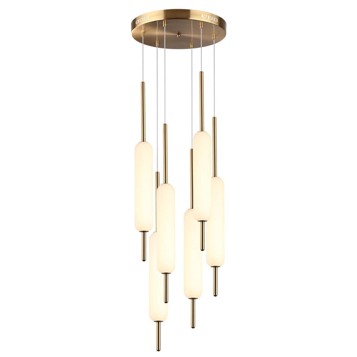 Odeon Light 4794/72L PENDANT ODL21 009 бронзовый/белый Подвес LED 72W REEDS — миниатюра 1