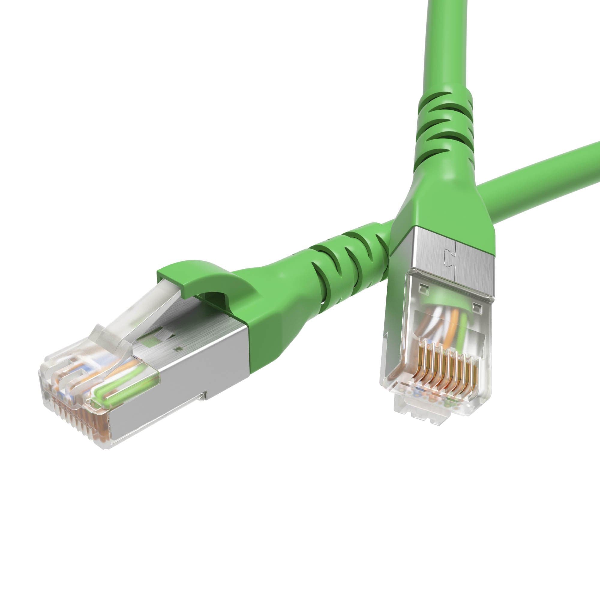 DKC Патч-корд экранированный CAT5E F/UTP 4х2, LSZH, зелёный, 2.0м