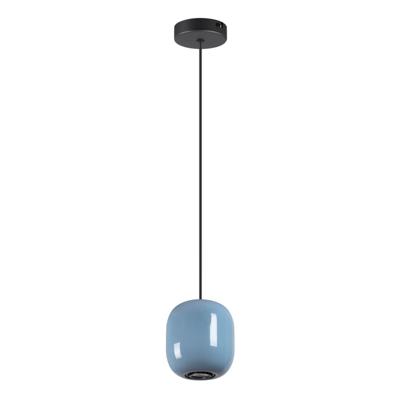 Odeon Light 5053/1B PENDANT ODL24 311 черный/голубой/металл Подвес GU10 LED 4W OVALI