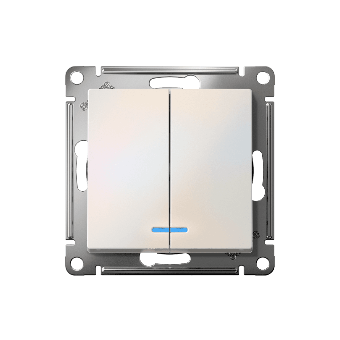 Systeme Electric AtlasDesign Жемчуг Выключатель 2-клавишный с подсвет.,сх.5а, 10АХ, мех., быстрозажим. клем. — миниатюра 4
