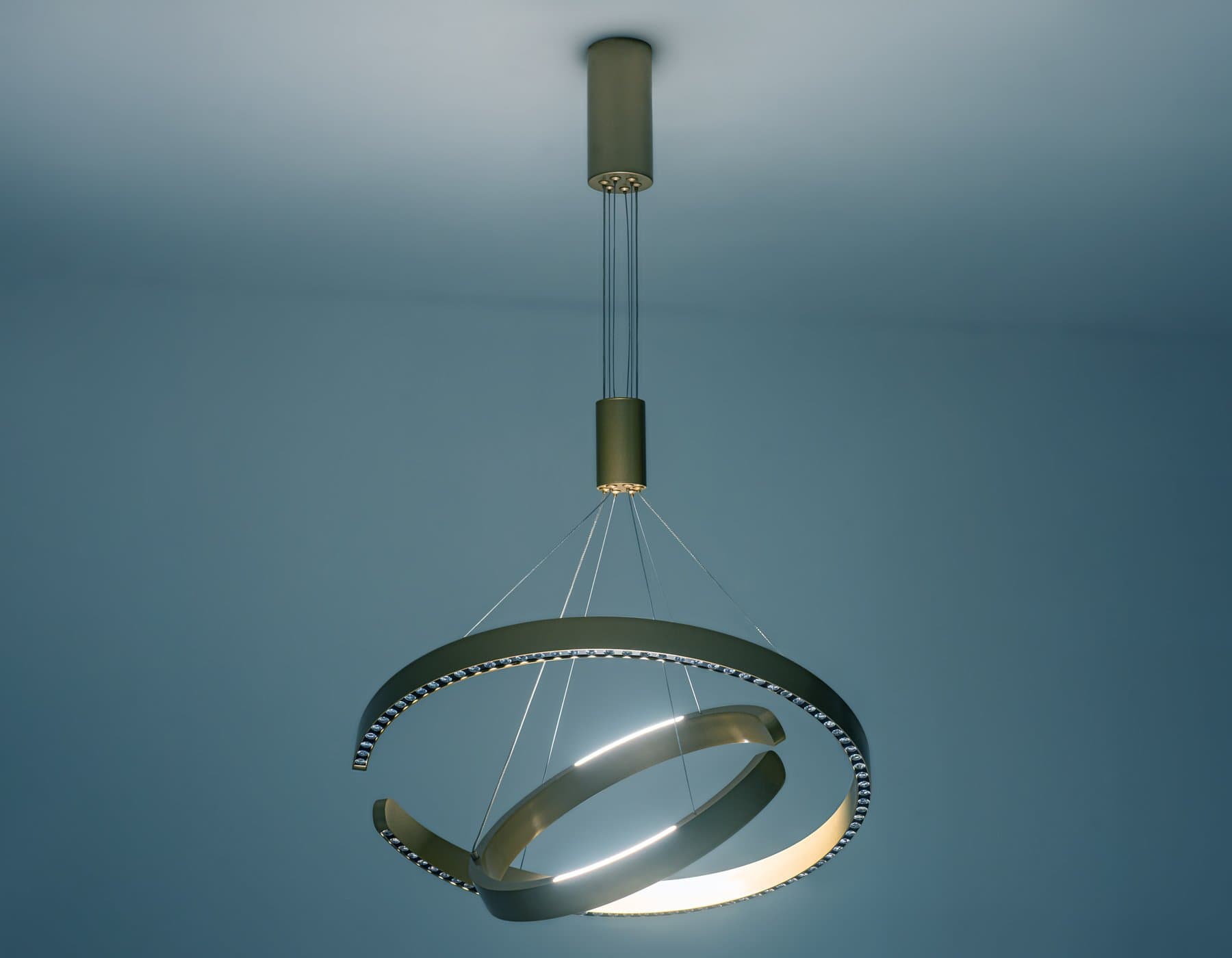 Ambrella Светильник подвесной светодиодный FL5885/2 GD золото 45W 3000K/4200K/6400K D600/400*1200 (без ПДУ) — миниатюра 5