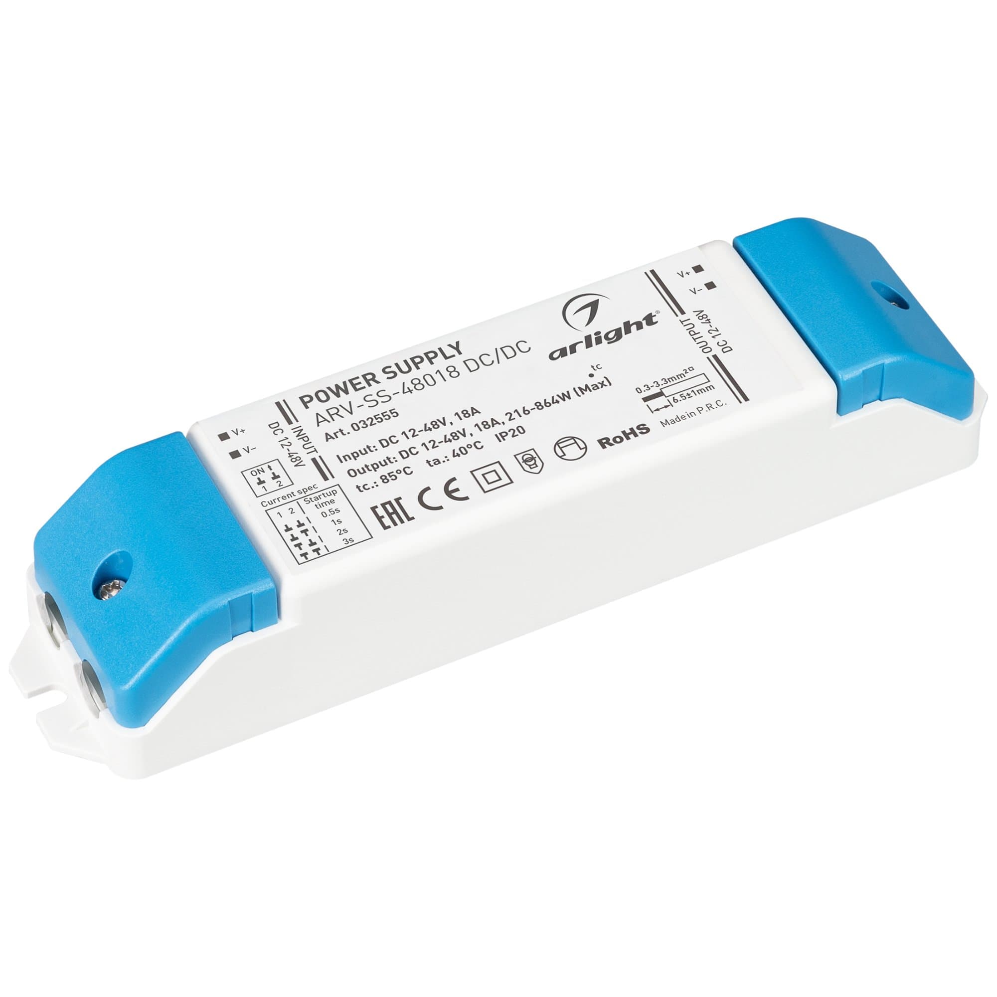 Arlight Блок питания ARV-SS-48018 DC/DC (12-48V, 18A, PWM smooth start) (IP20 Пластик, 5 лет) 032555