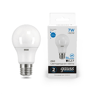 Gauss Лампа Elementary A60 7W 560lm 6500K E27 LED 23237A — миниатюра 1