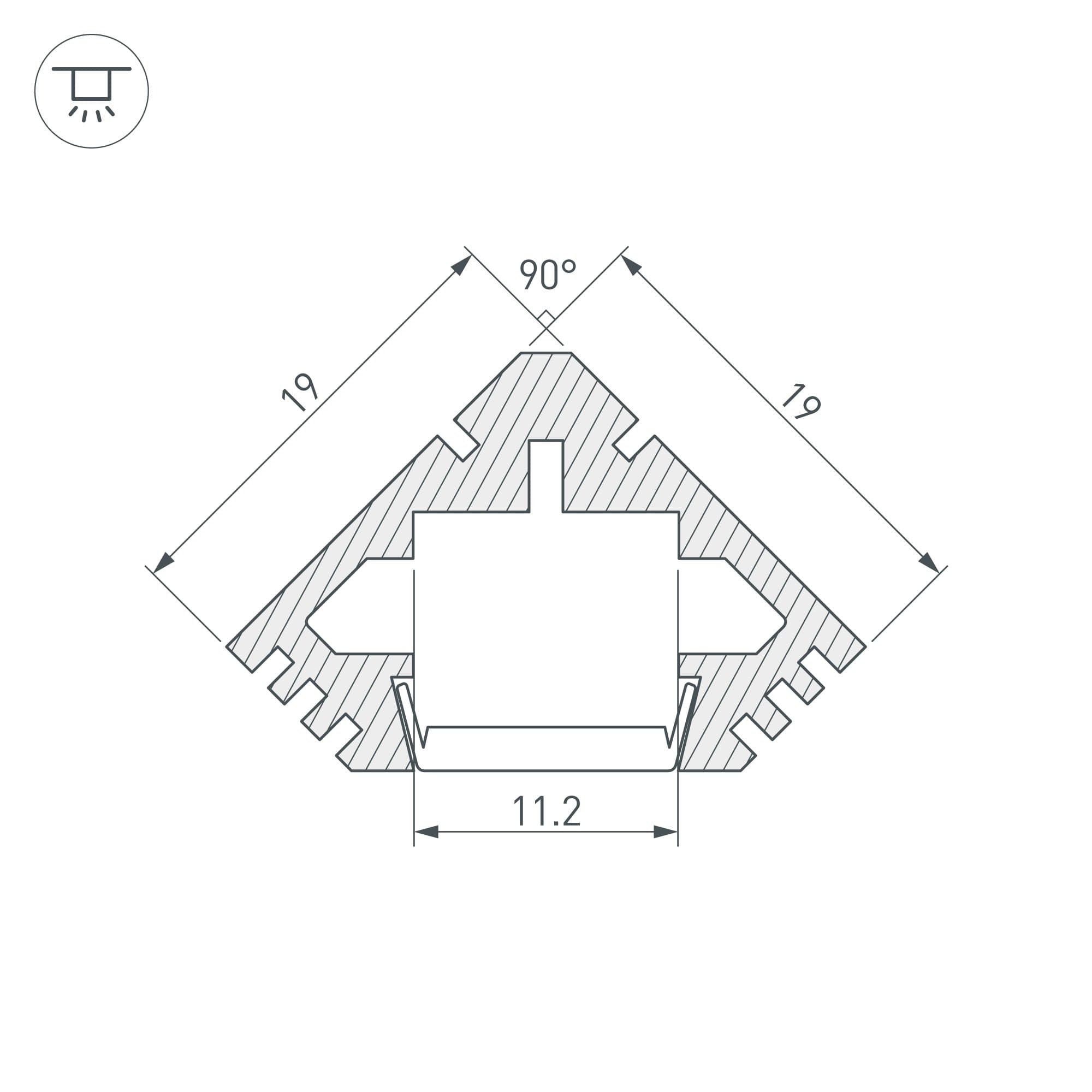 Arlight Профиль PDS45-T-2000 ANOD Black RAL9005 (Алюминий) 020897 — миниатюра 4