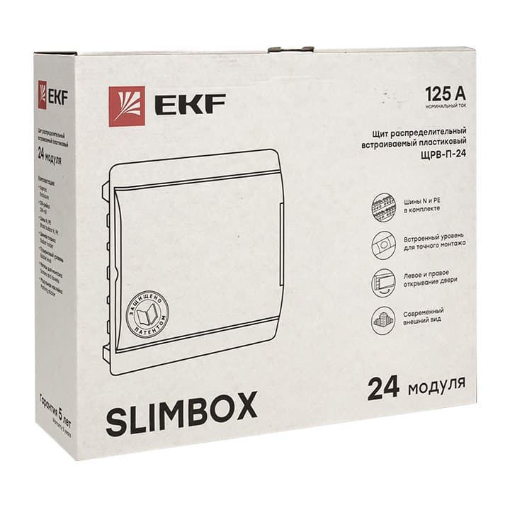EKF PROxima Щит распределительный ЩРВ-П-24 "SlimBox" белая дверца IP41 — миниатюра 3