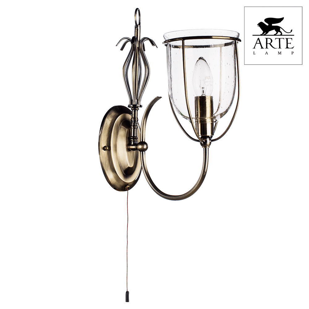 Arte Lamp Salvador Бронза/Прозрачный Бра 60W E14 A6351AP-1AB — миниатюра 4