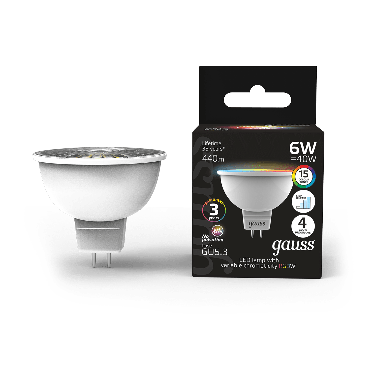 Gauss Лампа MR16 6W GU5.3 RGBW+димирование LED 101105406 — миниатюра 5