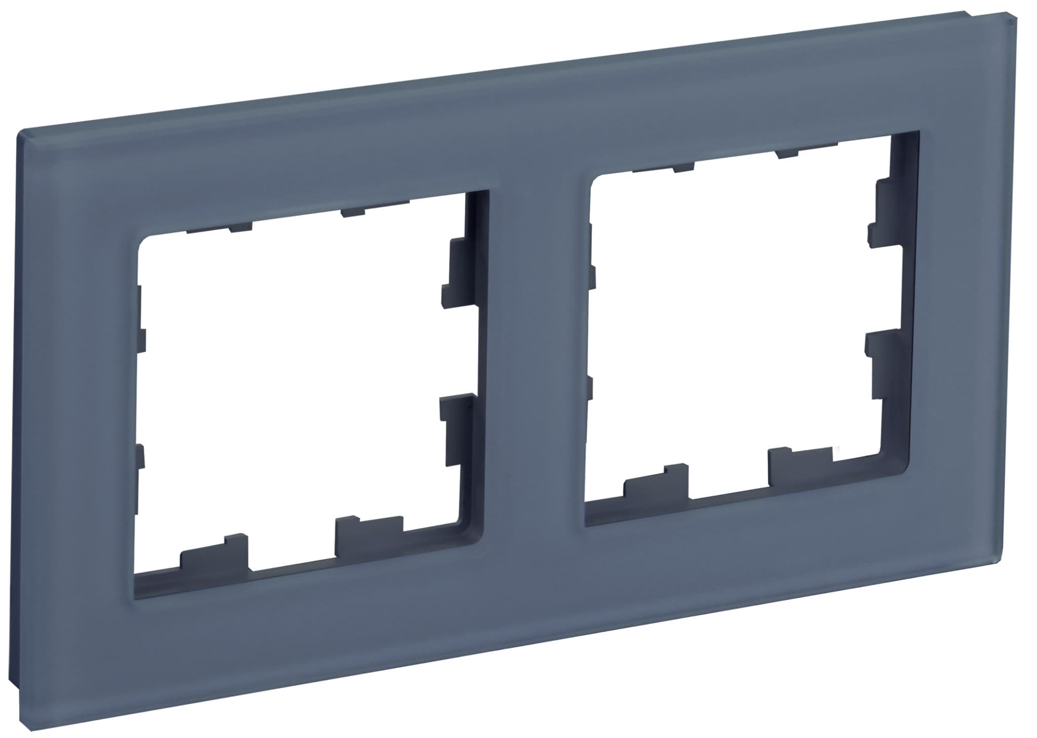 IEK BRITE DECOR Маренго матовый стекло Рамка 2-мест. РУ-2-2-Бр