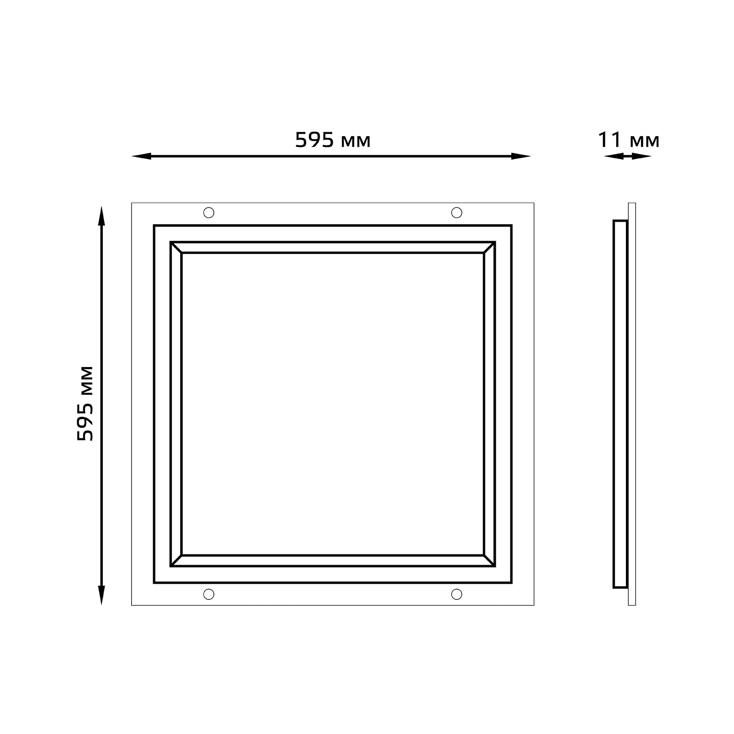 Gauss Рамка-светильник 36W 3150lm 4000K IP40 595*595*11мм LED 975624236 — миниатюра 2