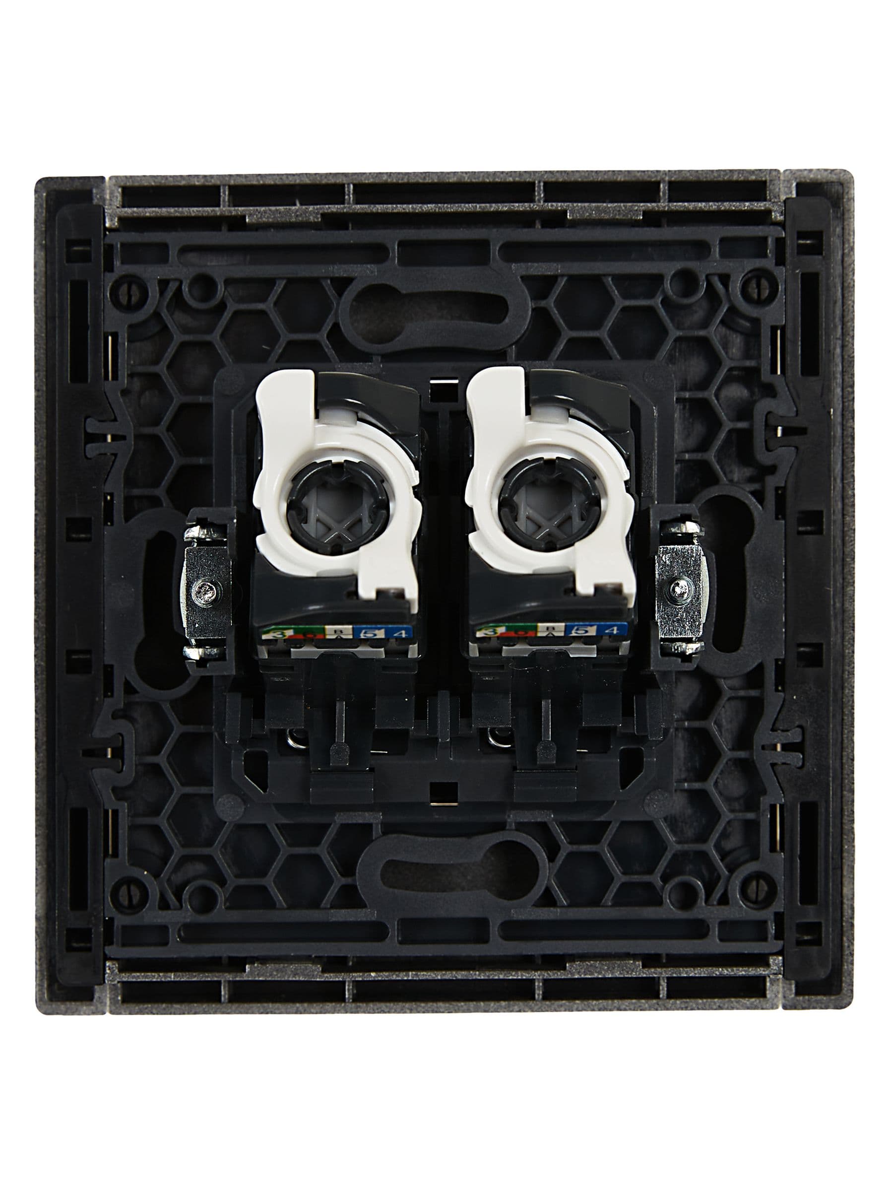 IEK FORTE&PIANO Сталь Розетка комп. 2-ая RJ45 кат.5E FP533 — миниатюра 3