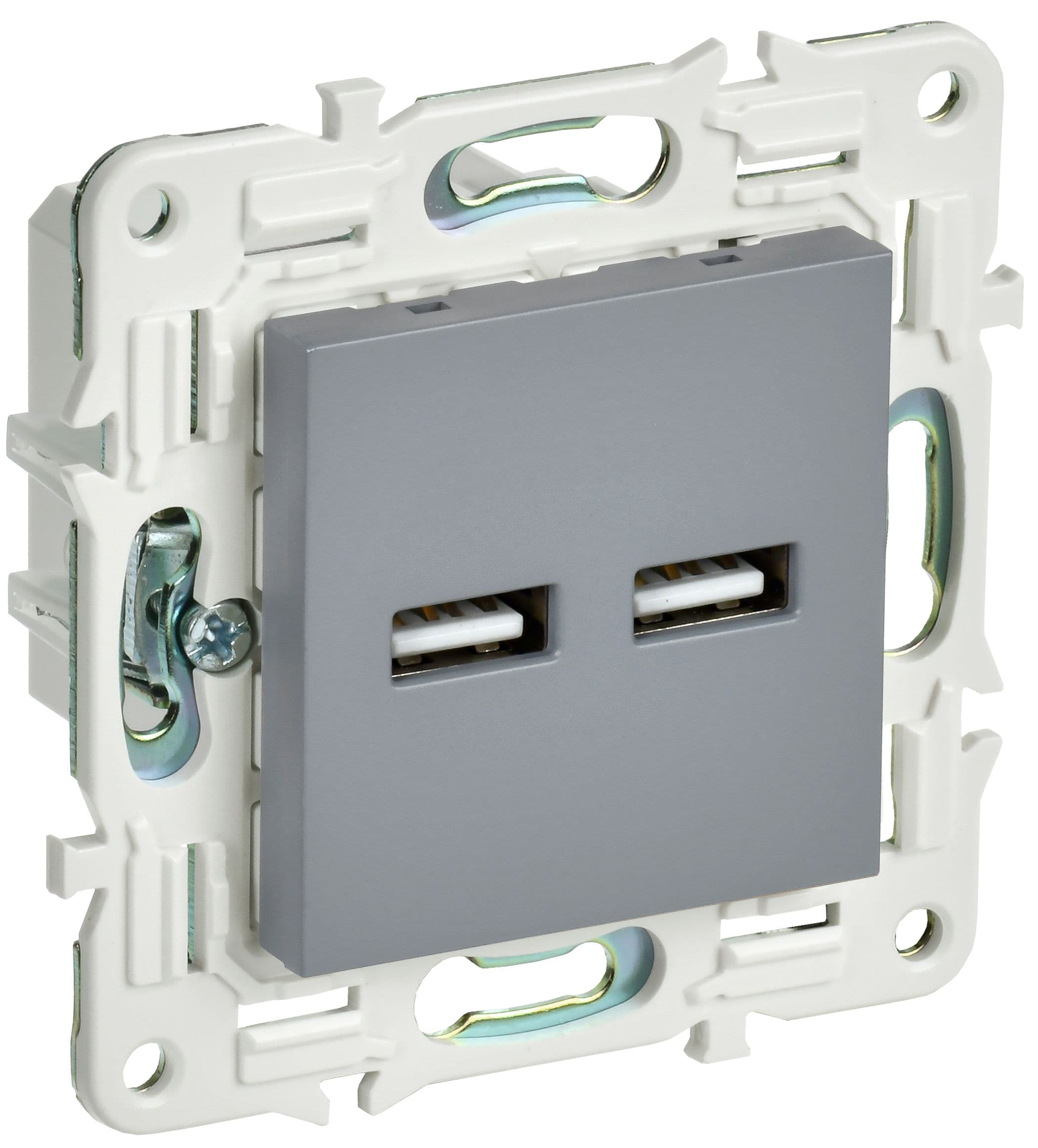 IEK SKANDY Серый Розетка USB A+A 3,1А SK-R15Gr