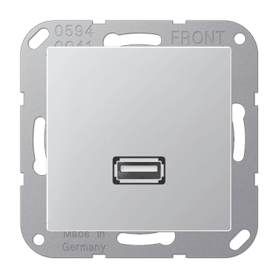 JUNG A 500 Алюминий Накладка/вставка для розетки USB MAA1122AL