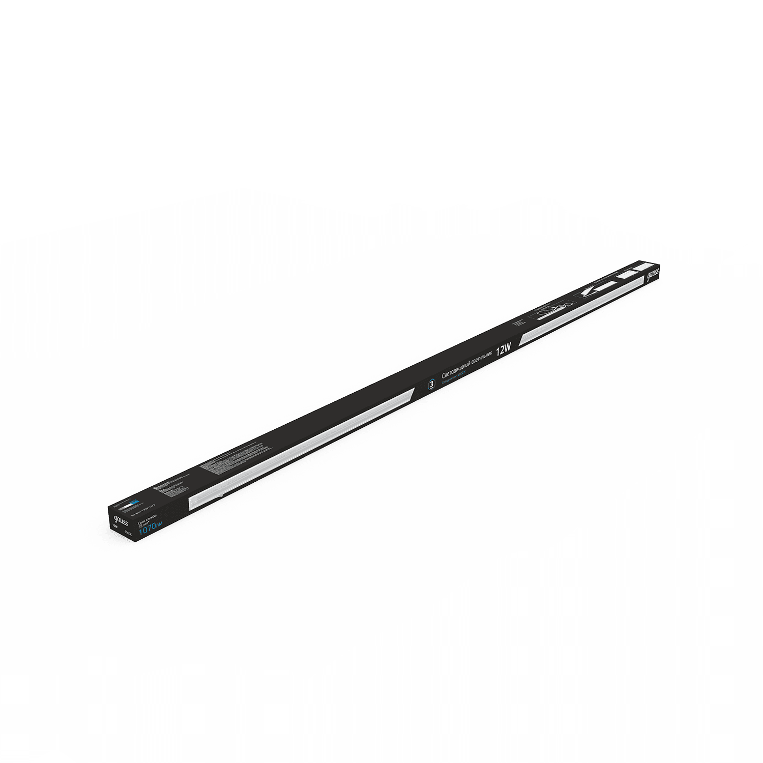 Gauss Светильник TL линейный 12W 1070lm 6500K IP20 865х22х37 (к.п. 1м, Коннект2шт, креп 1шт) LED 5 130511312 — миниатюра 3