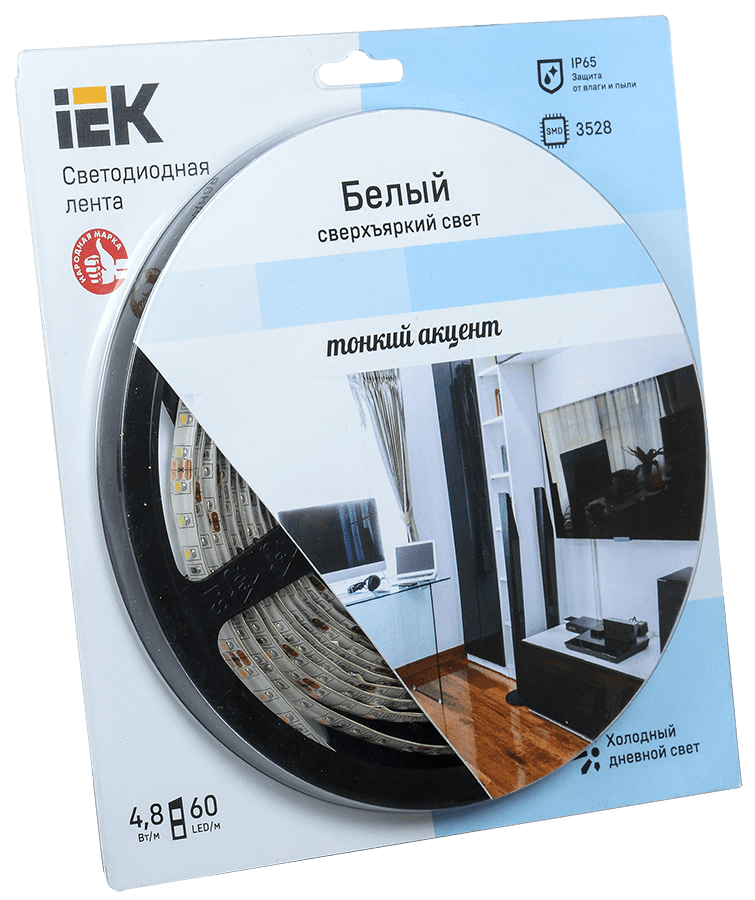 IEK Лента LED 5м блистер LSR-3528W60-4.8-IP65-12V -eco LSR1-2-060-65-1-05 — миниатюра 1