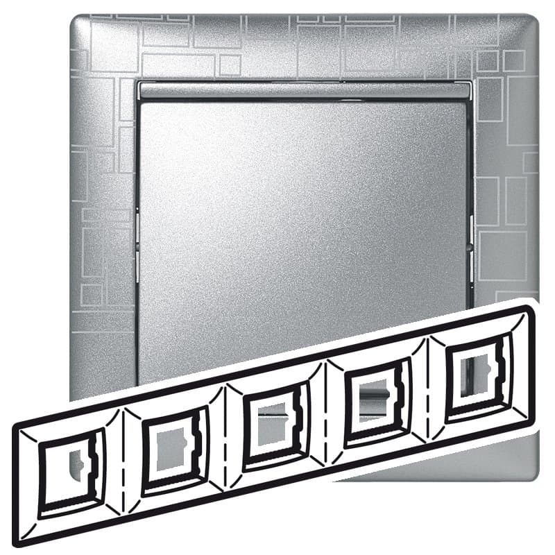 Legrand Valena Алюминий модерн Рамка 5-ая гориз 770345 — миниатюра 1