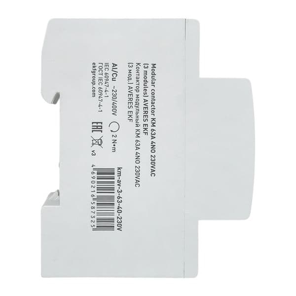 EKF Контактор модульный КМ 63А 4NO 230В АС (3 мод.) AVERES — миниатюра 4