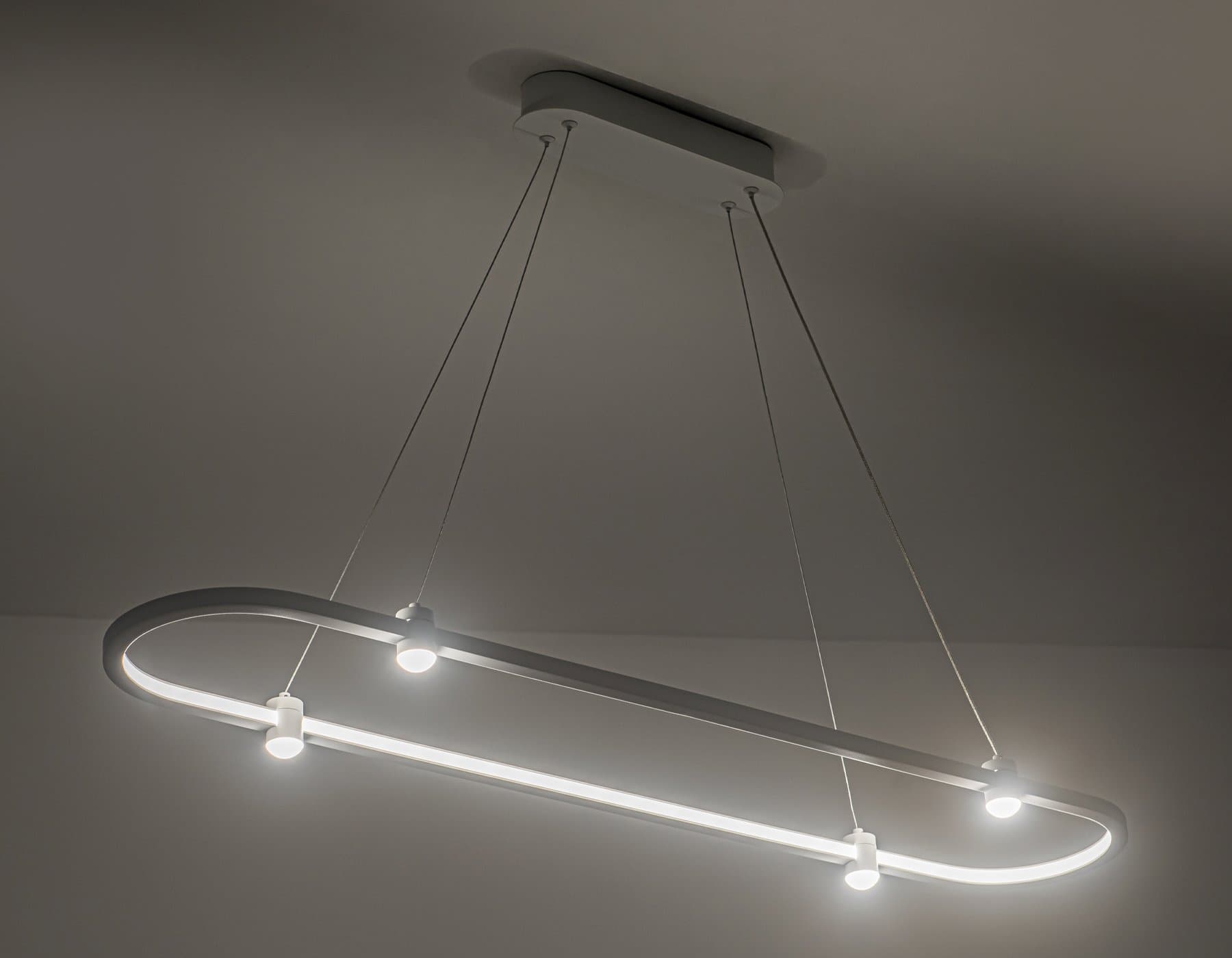 Ambrella Светильник подвесной светодиодный FL5588/1+4 WH белый 30W 3000K/4200K/6400K 1000*200*1300 (без ПДУ) — миниатюра 3