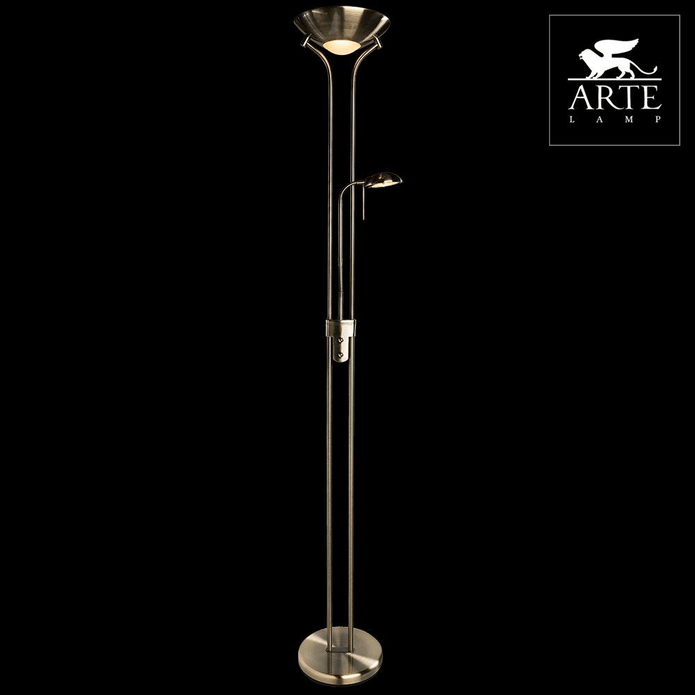 Arte Lamp Duetto Бронза Торшер 230W/33W R7S-118MM/G9 1x2300,1x330lm A4329PN-2AB — миниатюра 2