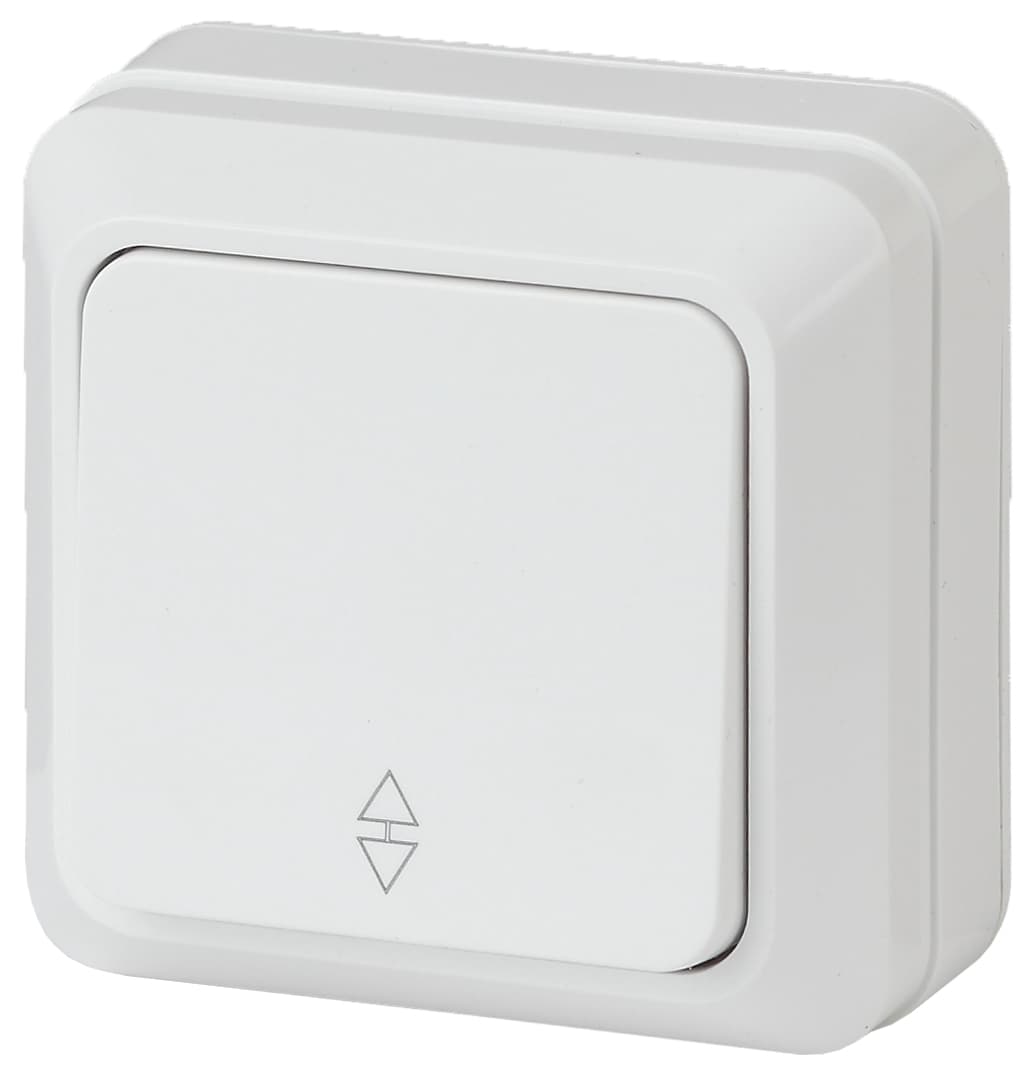 Intro Переключатель Quadro 2-103-01 одноклавишный 10А-250В, IP20, ОУ, белый