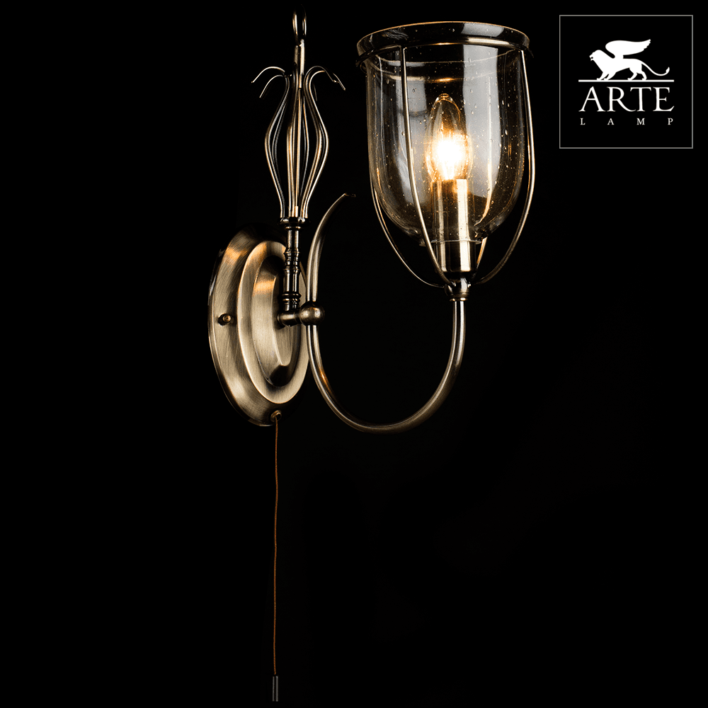 Arte Lamp Salvador Бронза/Прозрачный Бра 60W E14 A6351AP-1AB — миниатюра 2