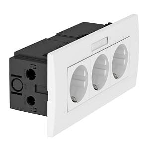 OBO Bettermann Блок розеточный укомплектованный AR45 (3 розетки Schuko, с маркировкой, 84x185x59 мм) белый 6119433 — миниатюра 2