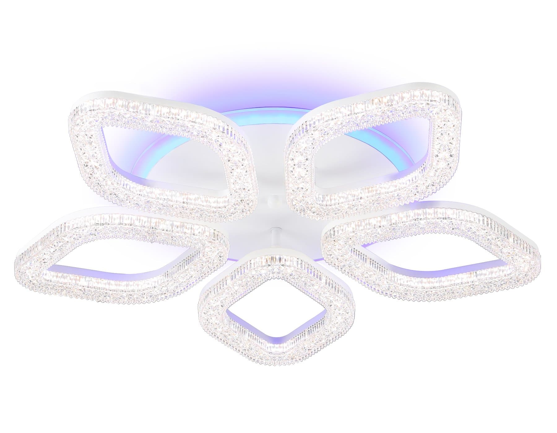 Ambrella Светильник потолочный светодиодный с RGB подсветкой и пультом FA3925/5 WH белый 100W 3000K/4200K/6400K+RGB D570*80 (ПДУ РАДИО 2.4G)