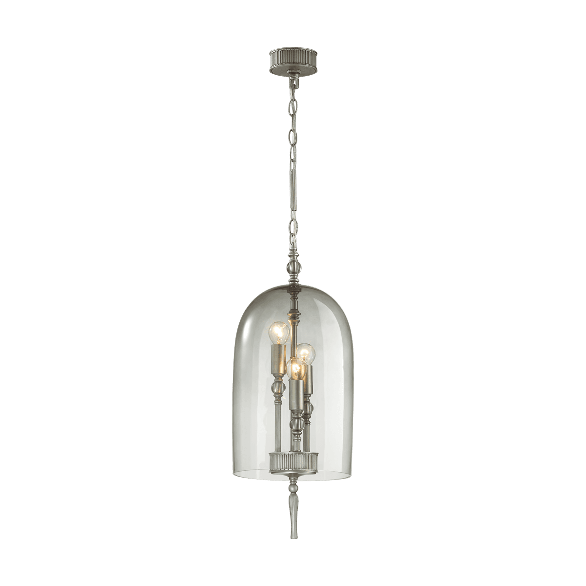 Odeon Light 4882/3 NEO ODL_EX22 25 серебрист.с патиной/дымчатый/стекло Подвес E14 3*40W BELL — миниатюра 2