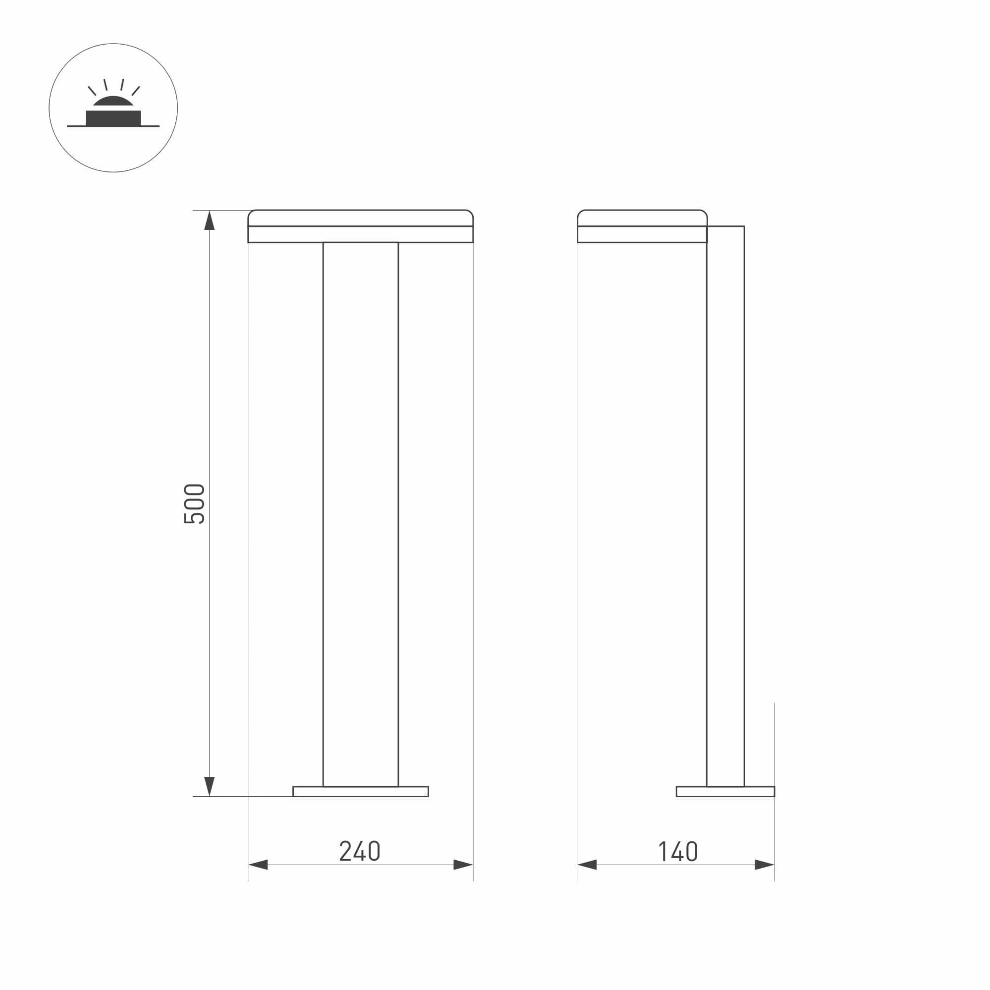 Светильник LGD-TENT-BOLL-H500-9W Warm3000 (GR, 110 deg, 230V) (Arlight, IP65 Металл, 3 года) 029969(2) — миниатюра 2