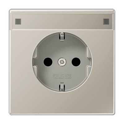 JUNG Штепсельная розетка SCHUKO 16A 250V~ с полем для надписи благородная сталь ES1520NA