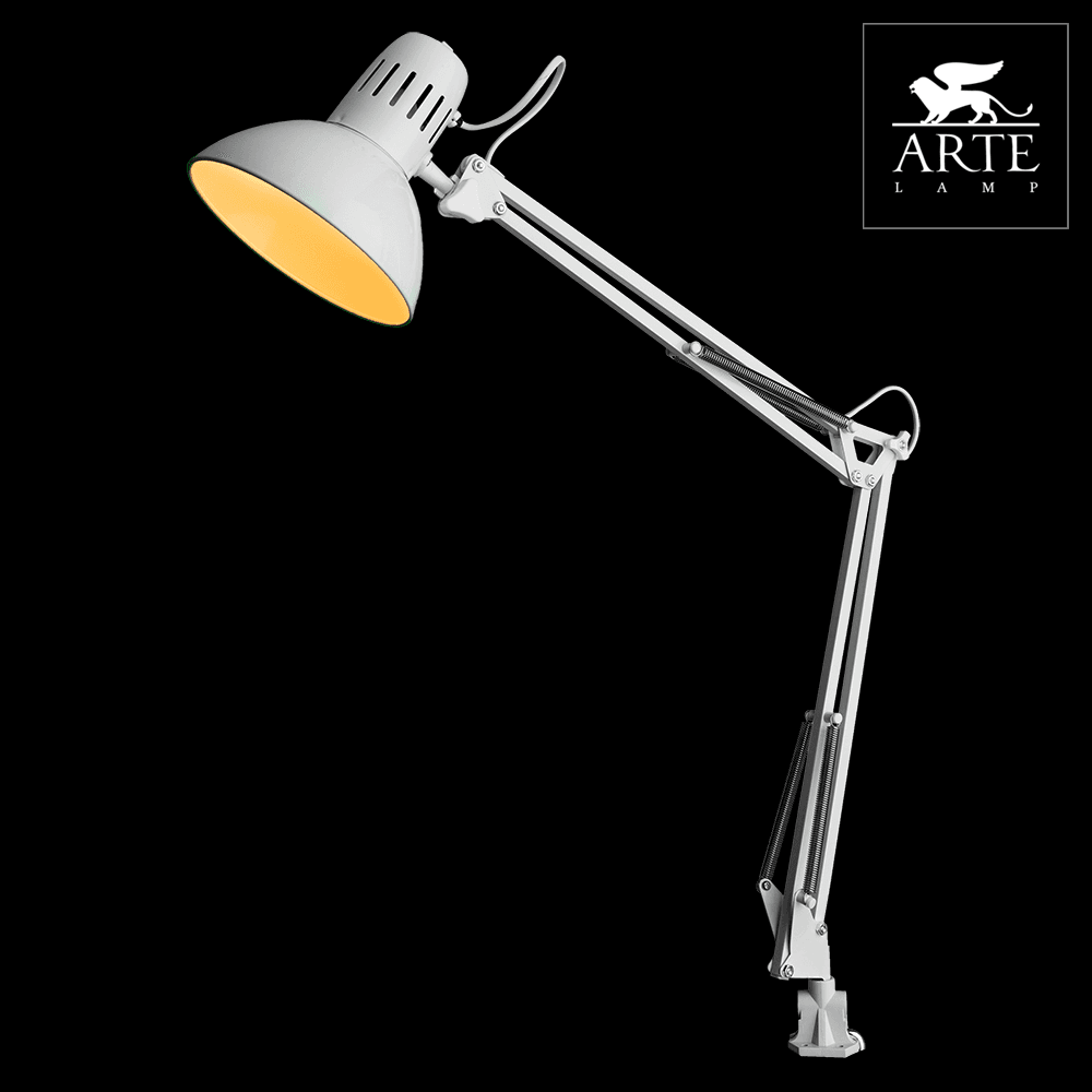 Arte Lamp Senior Белая Лампа настольная офисная 40W E27 A6068LT-1WH — миниатюра 2