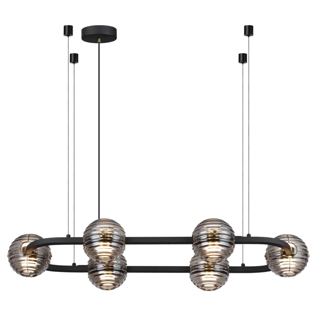 Odeon Light 5041/60LA L-VISION ODL24 425 черн./золото/дымчатый/металл/стеко Люстра LED 60W 4000К 1526Лм TRONI