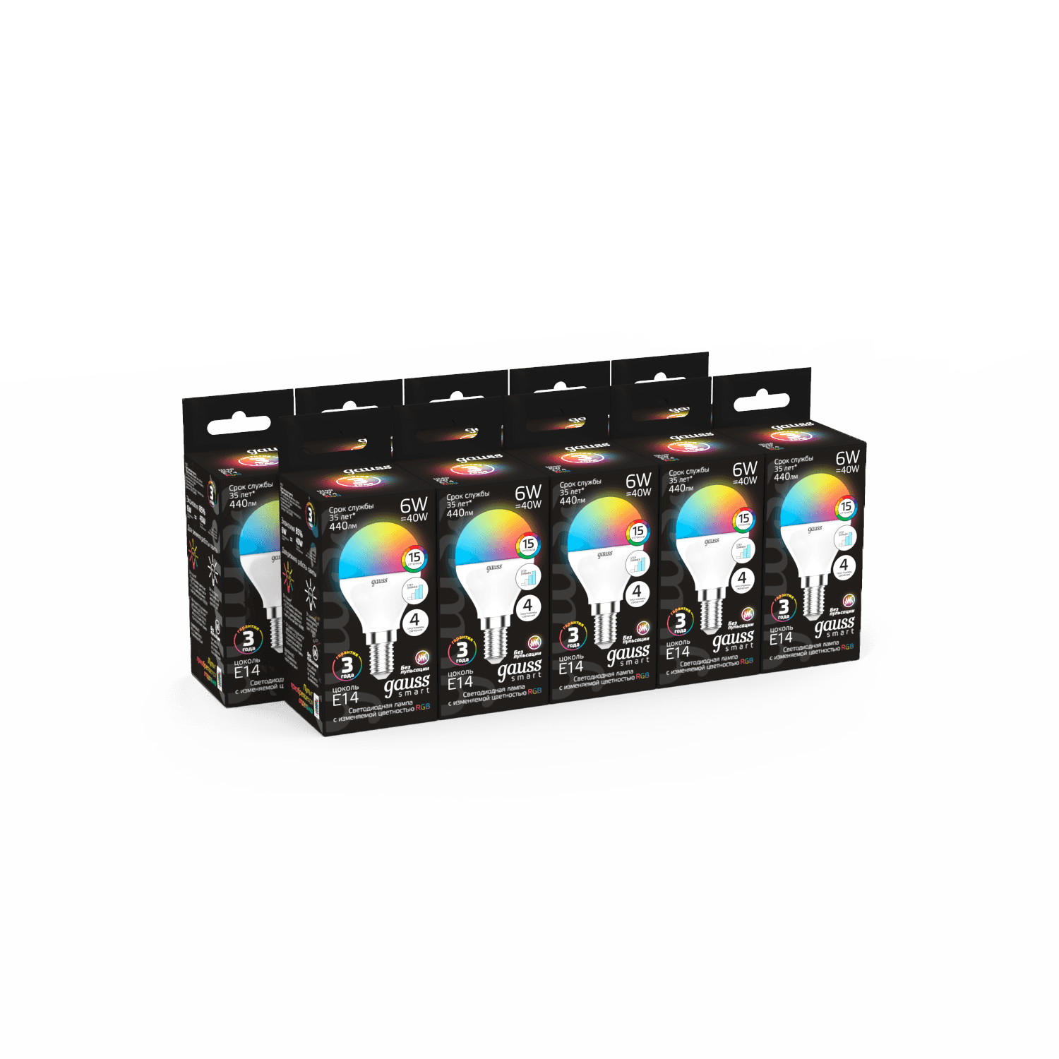 Gauss Лампа Шар 6W E14 RGBW+димирование LED 105101406 — миниатюра 3