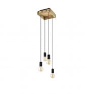 Eglo WOOTTON Подвесной потолочный светильник (люстра) WOOTTON, 4Х40W, E27, L250, B250, H1100, сталь/дерево, 43591