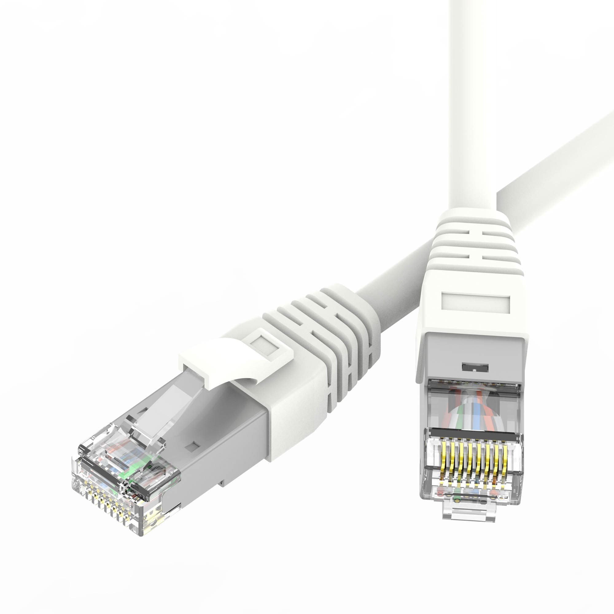 DKC Патч-корд экранированный SLIM CAT6A S/FTP 4х2, 28 AWG, LSZH, белый, 0,2м