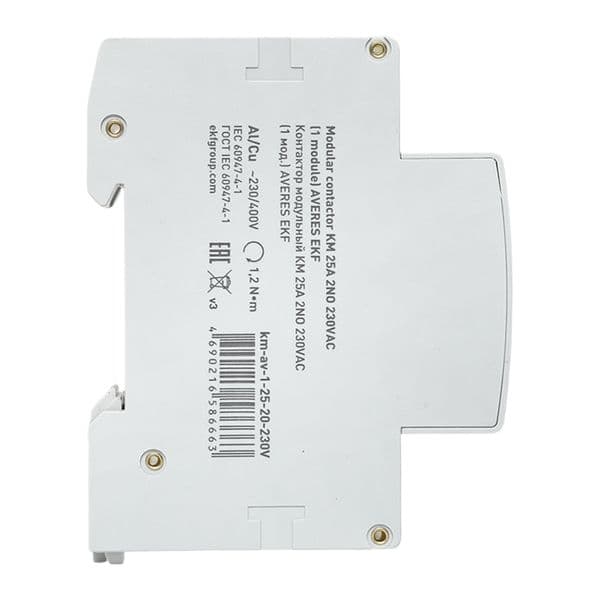 EKF Контактор модульный КМ 25А 2NO 230В АС (1 мод.) AVERES — миниатюра 4