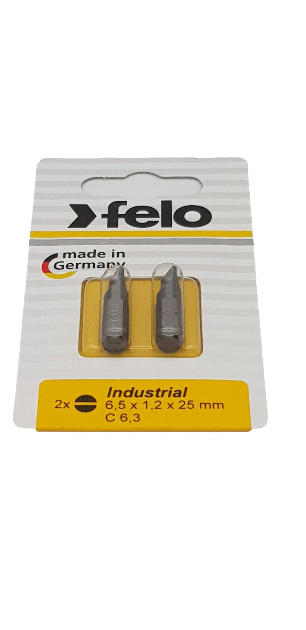 Felo Бита Плоская шлицевая 6,5X1,2X25, серия Industrial, 2шт в блистере 02061036