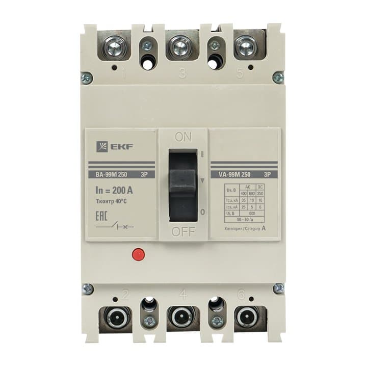 EKF PROxima Автоматический выключатель ВА-99М 250/200А 3P 35кА — миниатюра 4