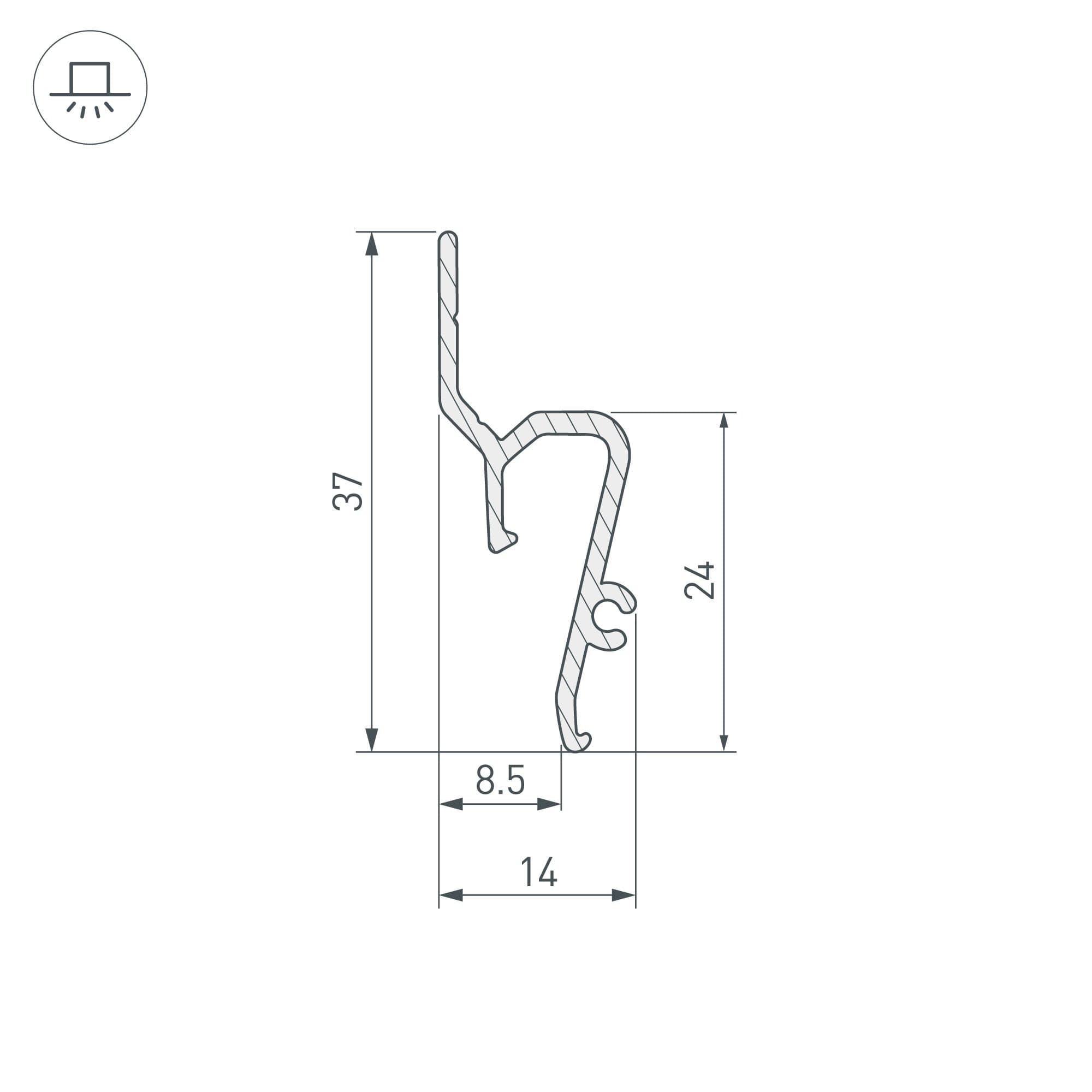 Arlight Профиль STRETCH-SHADOW-TECH-2000 BLACK (A2-DELTA) (Алюминий) 039509 — миниатюра 2