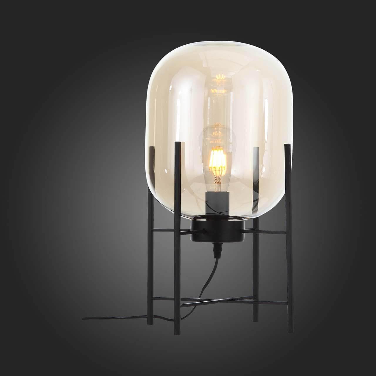 ST Luce SL1050.505.01 Настольная лампа Черный/Коньячный E27 1*40W — миниатюра 2