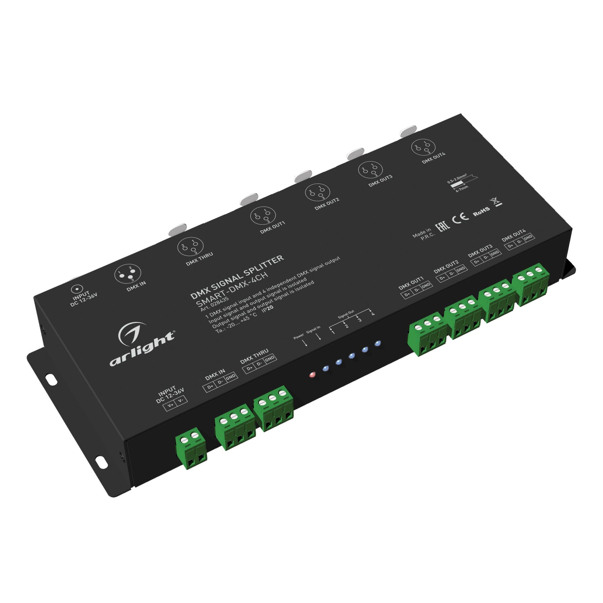 Arlight DMX-сплиттер SMART-DMX-4CH (12-36V, XLR3) (IP20 Металл, 5 лет) 028435 — миниатюра 1