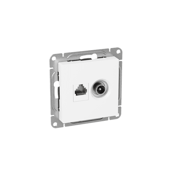 EKF Механизм розетки TV+RJ45 (cat5), белый Эпика — миниатюра 2
