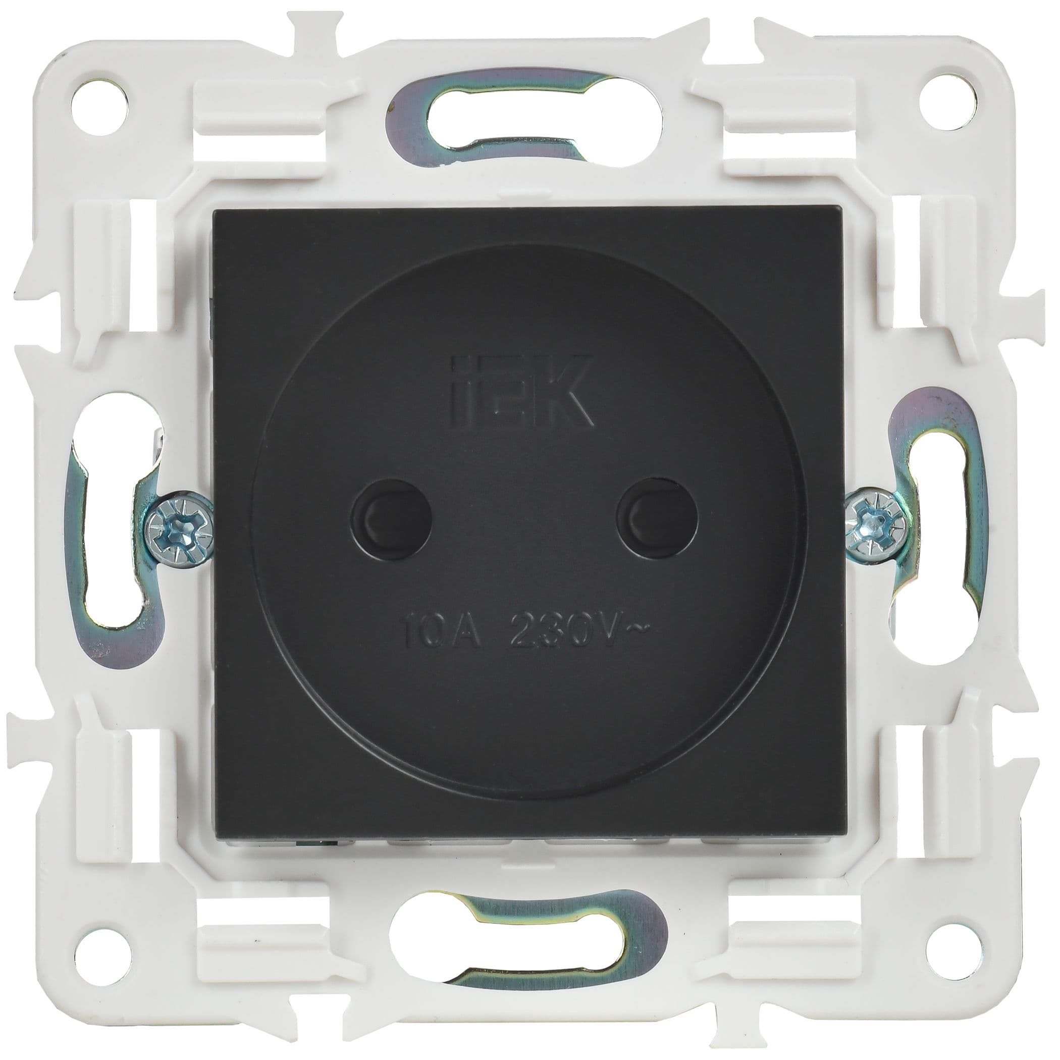 IEK SKANDY Черный Розетка б/з с защитными шторками 10А SK-R01Bl — миниатюра 2