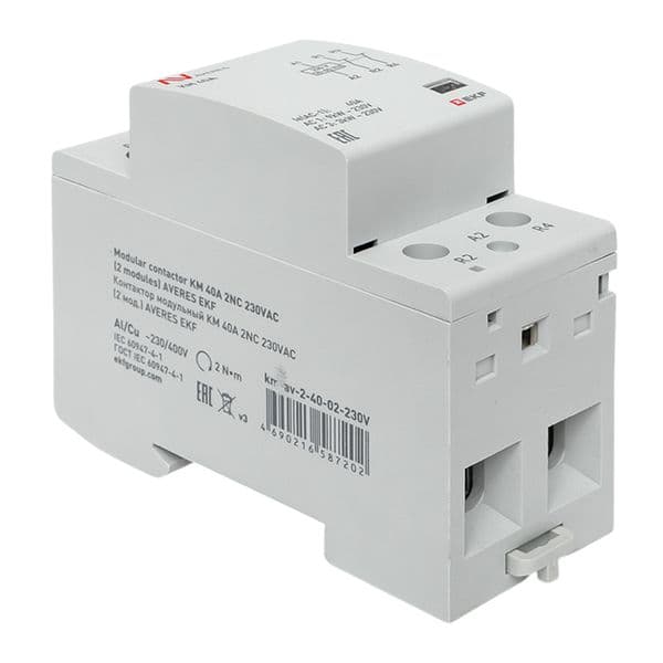 EKF Контактор модульный КМ 40А 2NC 230В АС (2 мод.) AVERES — миниатюра 9