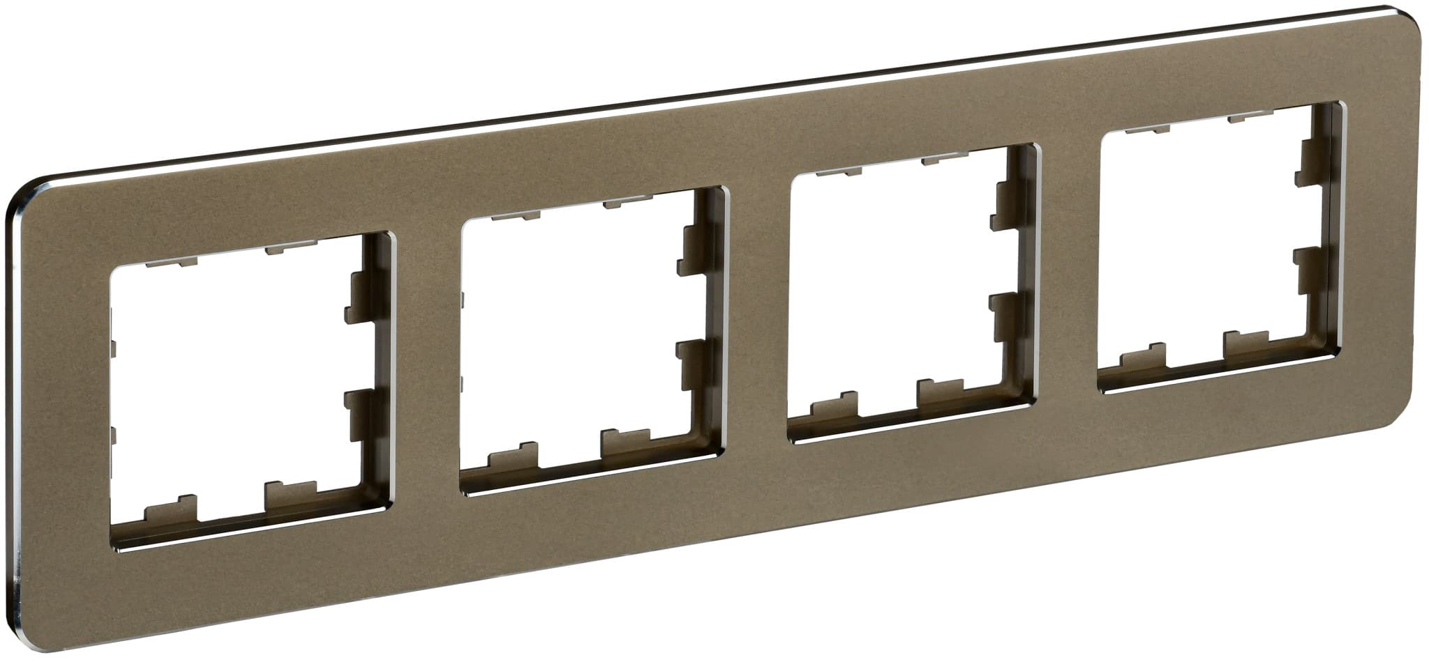 IEK BRITE DECOR Латунь металл. скругл.угол Рамка 4-м РУ-4-1-Бр RE