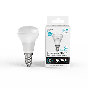 Gauss Лампа Elementary R50 6W 450lm 4100K Е14 LED 1/10/50 63126