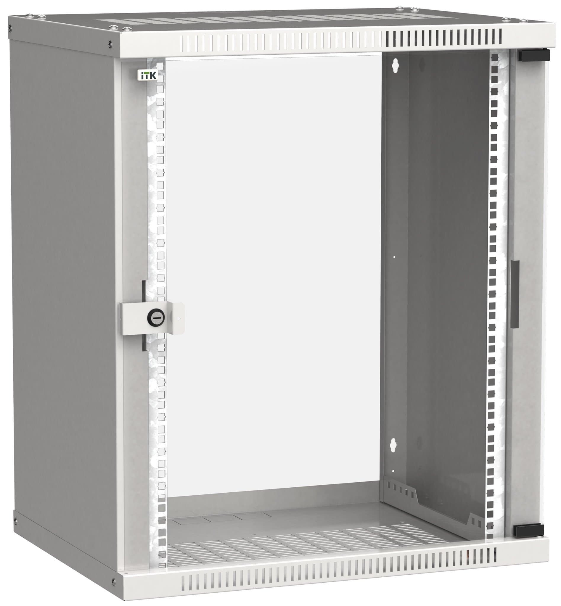 IEK LINEA WE ITK Шкаф LINEA WE 15U 600x450мм дверь, стекло серый LWE3-15U64-GF