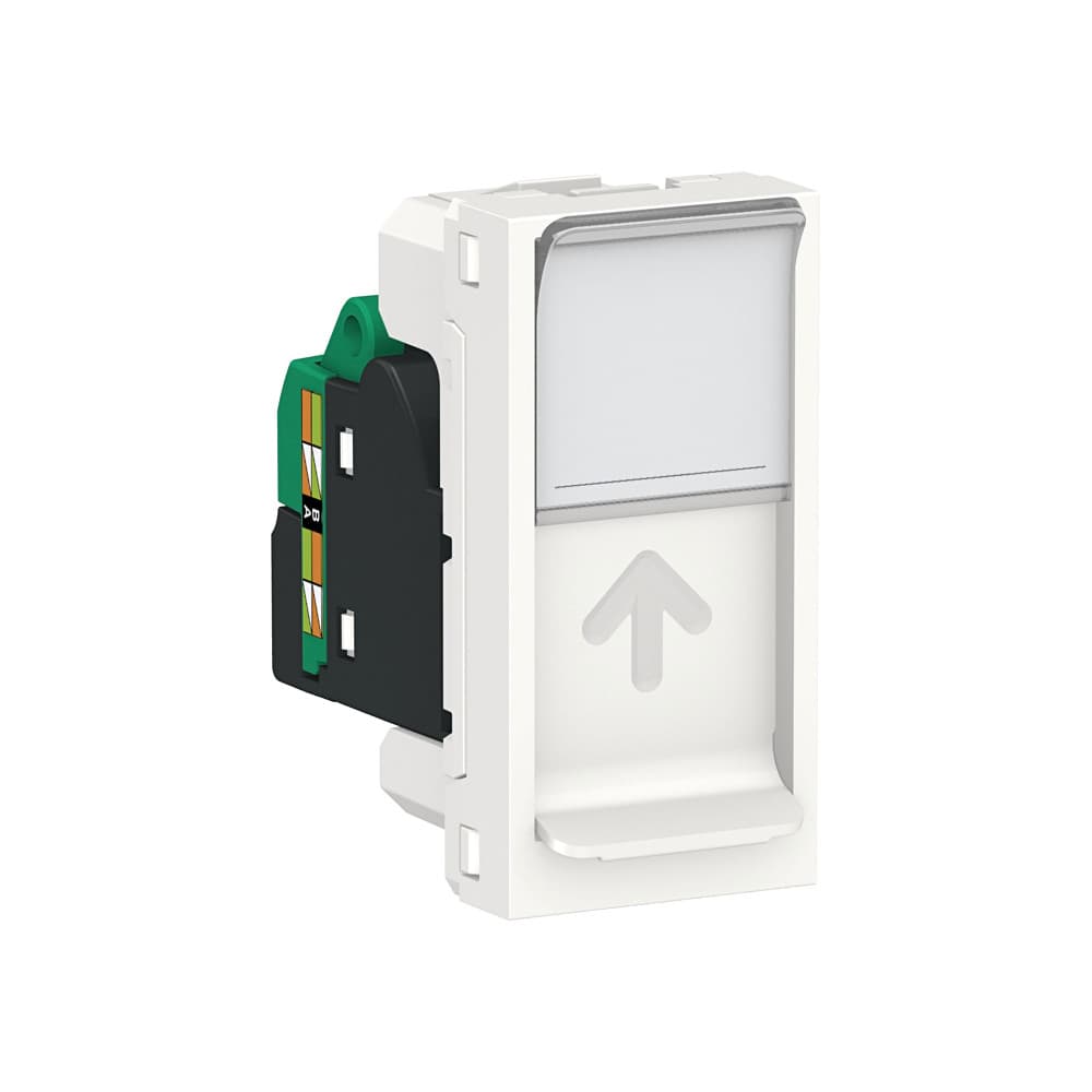 SE Unica Modular Бел Розетка компьютерная, RJ45, одиночная кат. 5е STP, 1 модуль NU341218 — миниатюра 1