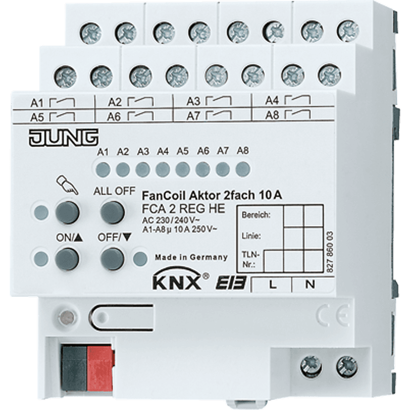 JUNG KNX Актор Fan-Coil FCA2REGHE